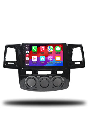 Hilux 2008-2015 Manuel Klima Uyumlu Android Multimedya + Carplay + 6gb ram + 128gb Hafıza