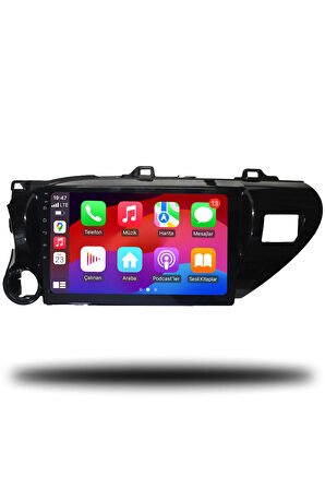 Toyota Hilux 2016-2022 Uyumlu Android Multimedya + CarPlay + 4GB RAM + 64GB Hafıza