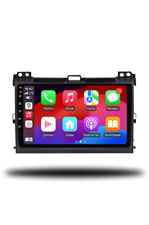 Toyota Land Cruiser Prado 2004-2009 Uyumlu Android Multimedya + CarPlay + 2gb RAM + 32gb Hafıza