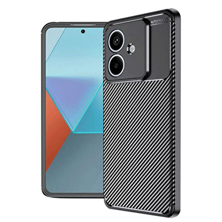Gpack Oppo A3 uyumlu Kılıf Negro Karbon Görünümlü Silikon