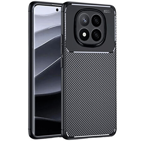 Gpack Xiaomi Redmi Note 14 Pro 4G uyumlu Kılıf Negro Karbon Görünümlü Silikon