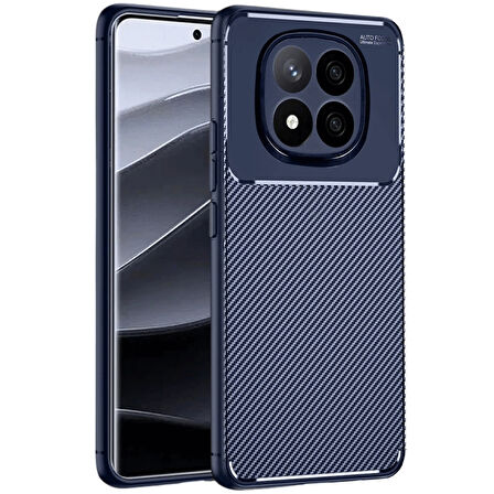 Gpack Xiaomi Redmi Note 14 Pro Plus uyumlu Kılıf Negro Karbon Görünümlü Silikon