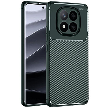 Gpack Xiaomi Redmi Note 14 Pro Plus uyumlu Kılıf Negro Karbon Görünümlü Silikon