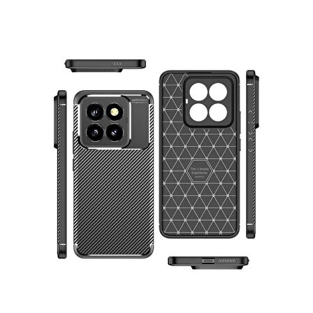 Gpack Xiaomi 14T Pro uyumlu Kılıf Negro Karbon Görünümlü Silikon