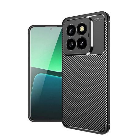 Gpack Xiaomi 14T Pro uyumlu Kılıf Negro Karbon Görünümlü Silikon