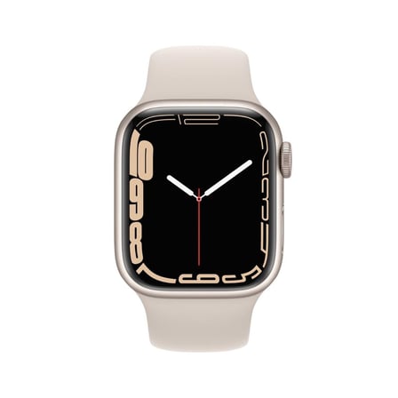 Apple Watch Series 7 GPS + Cellular, 41mm Yıldız Işığı Alüminyum Kasa ve Yıldız Işığı Spor Kordon - MKHR3TU/A