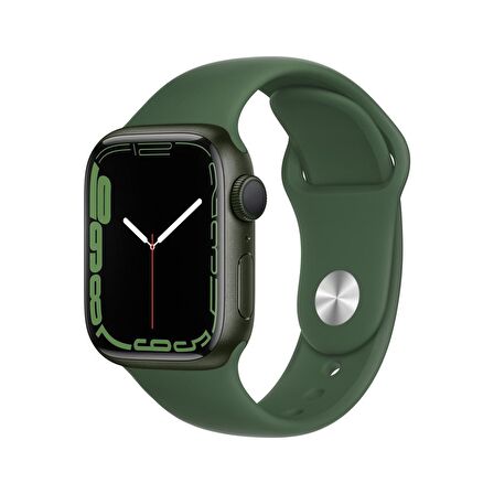 Apple Watch Series 7 GPS, 41mm Yeşil Alüminyum Kasa ve Clover Spor Kordon -  MKN03TU/A