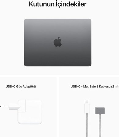 MacBook Air M2 8 GB 512 GB SSD 13.6" MLXX3TU/A Uzay Grisi Outlet (Açıklamayı Okuyunuz)
