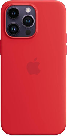 iPhone 14 için MagSafe özellikli Silikon Kılıf - (PRODUCT)RED Teşhir
