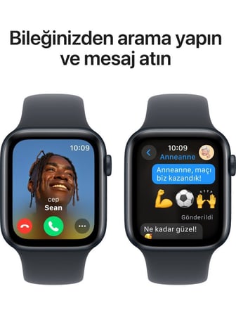 Apple Watch SE 2 2023 GPS 40mm Gece Yarısı Alüminyum Kasa ve Spor Kordon Akıllı Saat - Teşhir