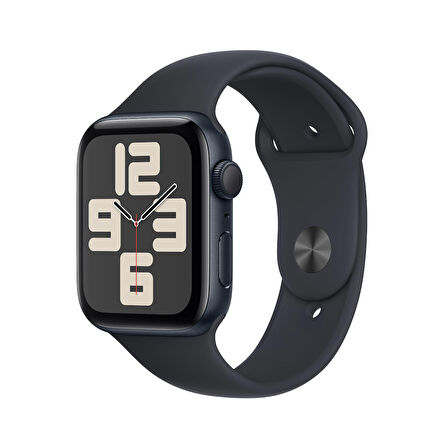 Apple Watch SE GPS 44 mm Gece Yarısı Alüminyum Kasa ve Gece Yarısı Spor Kordon - S/M - MRE73TU/A