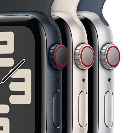 Apple Watch SE GPS + Cellular 44 mm Yıldız Işığı Alüminyum Kasa ve Yıldız Işığı Spor Kordon - M/L - MRGX3TU/A