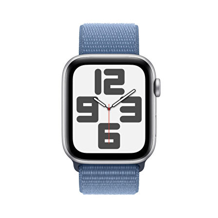 Apple Watch SE GPS + Cellular 44 mm Gümüş Rengi Alüminyum Kasa ve Buz Mavisi Spor Loop - MRHM3TU/A