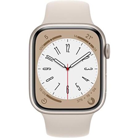 Apple Watch Series 9 GPS 41mm Yıldız Işığı Alüminyum Kasa ve Yıldız Işığı Spor Kordon - S/M - MR8T3TU/A