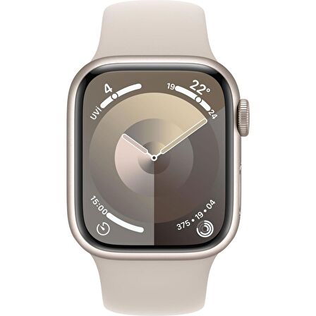 Apple Watch Series 9 GPS 41mm Yıldız Işığı Alüminyum Kasa ve Yıldız Işığı Spor Kordon - S/M - MR8T3TU/A