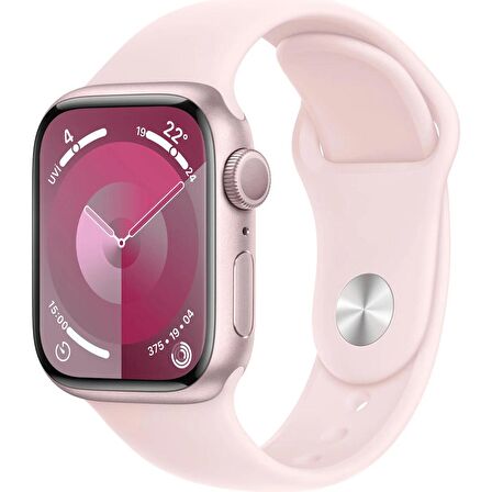 Apple Watch Series 9 GPS 45mm Pembe Alüminyum Kasa ve Uçuk Pembe Spor Kordon - M/L - MR9H3TU/A