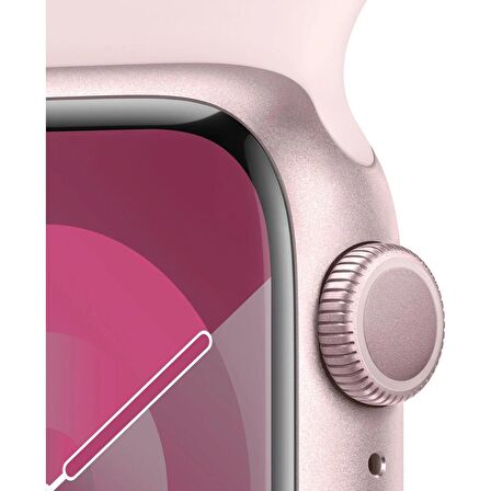 Apple Watch Series 9 GPS 45mm Pembe Alüminyum Kasa ve Uçuk Pembe Spor Kordon - M/L - MR9H3TU/A