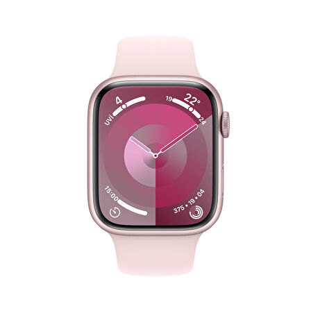 Apple Watch Series 9 GPS + Cellular 45 mm Pembe Alüminyum Kasa ve Uçuk Pembe Spor Kordon - S/M - MRMK3TU/A