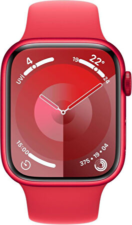 Apple Watch Series 9 GPS 45mm Alüminyum Kasa ve Kırmızı Spor Kordon Akıllı Saat - Teşhir