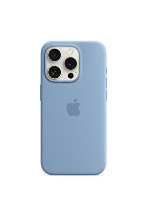 Apple iPhone 15 Pro için MagSafe özellikli Silikon Kılıf - Buz Mavisi ​​​​​​​ Outlet