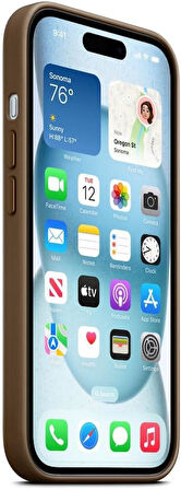 iPhone 15 MagSafe Özellikli Mikro Dokuma Vizon Grisi Kılıf MT3C3ZM/A Teşhir