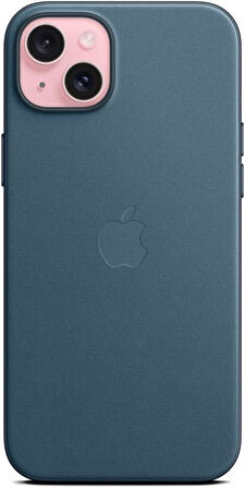 Apple iPhone 15 Plus için MagSafe özellikli Mikro Dokuma Kılıf - Pasifik Mavisi Teşhir