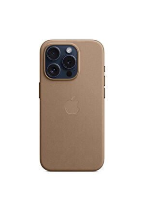 Apple iPhone 15 Pro için MagSafe özellikli Mikro Dokuma Kılıf - Vizon Grisi ​​​​​​​ Outlet