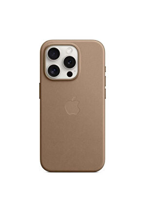 Apple iPhone 15 Pro için MagSafe özellikli Mikro Dokuma Kılıf - Vizon Grisi ​​​​​​​ Outlet
