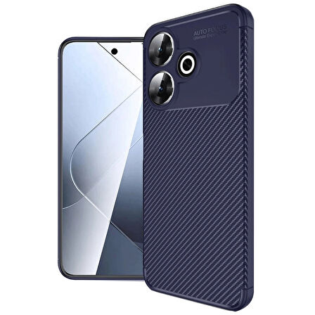 Gpack Xiaomi Redmi 13 4G uyumlu Kılıf Negro Karbon Görünümlü Silikon