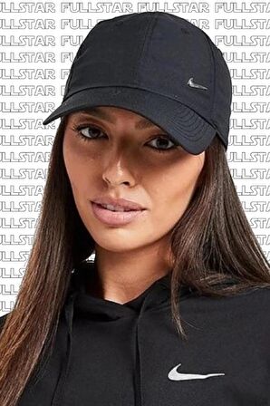 Nike Heritage86 Metal Swoosh Black Cap Unisex  Siyah Şapka