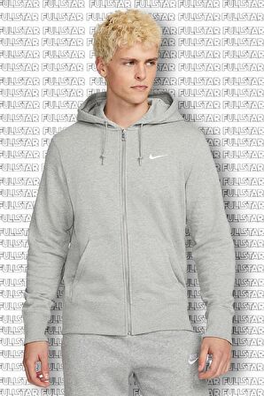 Nike Sportswear Full Zip Mens Hoodie Kapüşonlu Fermuarlı Gri Sweatshirt