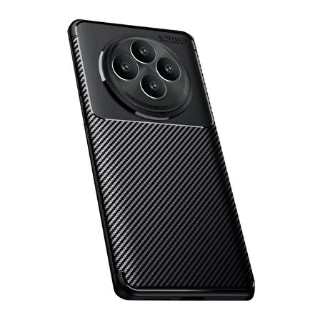 Gpack Oppo Reno 11FS uyumlu Kılıf Negro Karbon Görünümlü Silikon