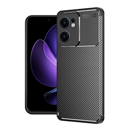 Gpack Oppo Reno 13F uyumlu Kılıf Negro Karbon Görünümlü Silikon
