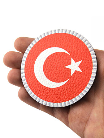 Türkiye Bayrak Yuvarlak - Cırt - Patch - Peç - Arma - 8 cm