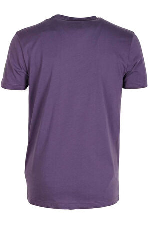 Erkek Tişört Bisiklet Yaka Mor %100 Pamuk Slim Fit Baskılı T-shirt NCS JEANS 1943