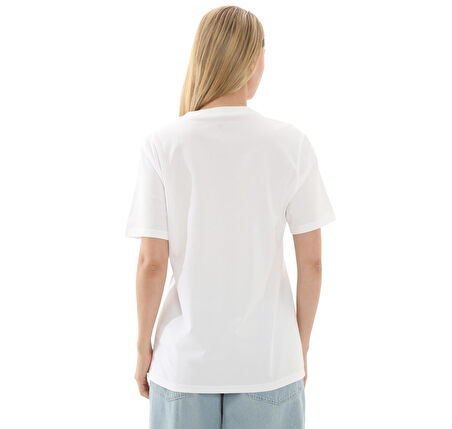 10023876-102 Converse Go-To Embroıdered Star Chevron Standard Fıt T-Shırt T-Shirt Beyaz
