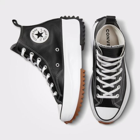 Converse Run Star Hike Foundational Unisex Siyah Deri Platform Sneaker