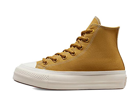 Converse Chuck Taylor All Star Lift Platform Workwear Textiles Kadın Platformlu Günlük Ayakkabı A04363C Sarı