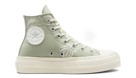 Converse Chuck Taylor All Star Lift Platform Floral Kadın Yeşil Sneaker