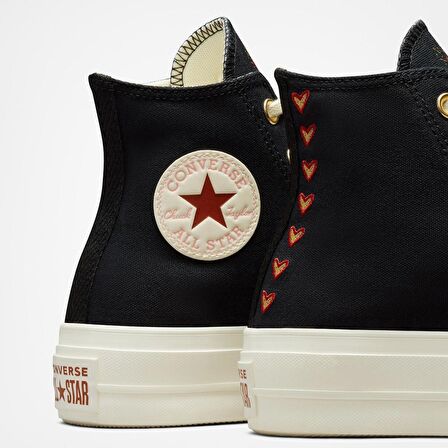Converse Chuck Taylor All Star Lift Hearts Kadın Siyah Sneaker