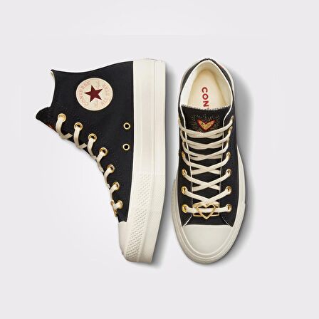 Converse Chuck Taylor All Star Lift Hearts Kadın Siyah Sneaker