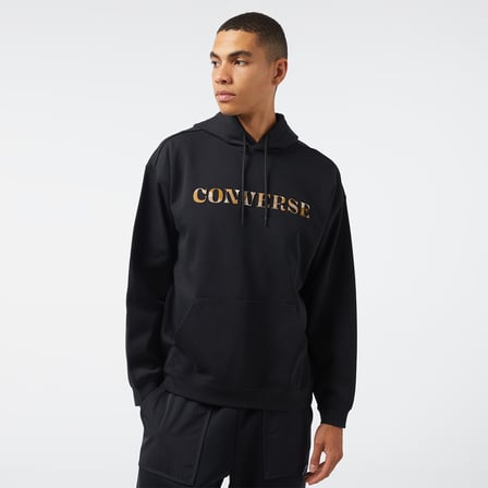Converse Camo Erkek Siyah Kapüşonlu Sweatshirt