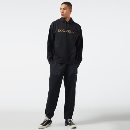 Converse Camo Erkek Siyah Kapüşonlu Sweatshirt