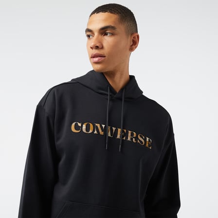Converse Camo Erkek Siyah Kapüşonlu Sweatshirt