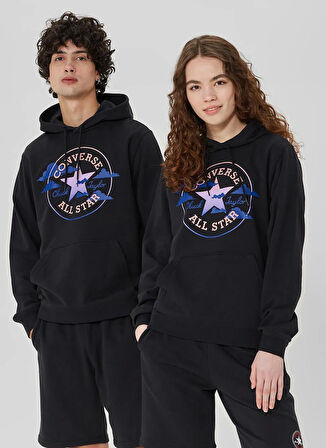 CHUCK PATCH HOODIE BLACK Siyah Erkek Regular Fit Baskılı Zip Ceket