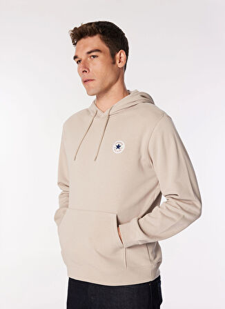 Converse CORE CHUCK PATCH HOODIE FT PAPYRUS Bej Kadın Lastikli Paça Lastikli Bel Regular Fit Eşofman