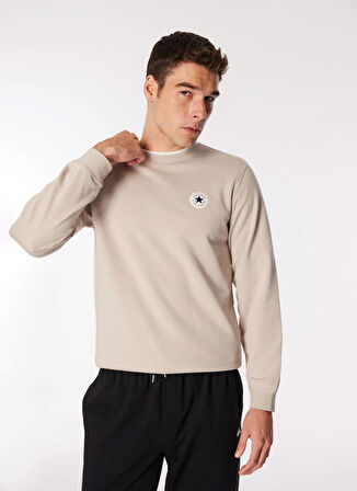CORE CHUCK PATCH CREW FT PAPYRUS Bej Erkek Yuvarlak Yaka Lastikli Bel Regular Fit Sweatshirt