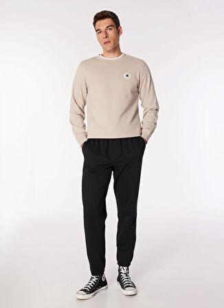 CORE CHUCK PATCH CREW FT PAPYRUS Bej Erkek Yuvarlak Yaka Lastikli Bel Regular Fit Sweatshirt