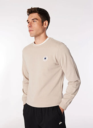 CORE CHUCK PATCH CREW FT PAPYRUS Bej Erkek Yuvarlak Yaka Lastikli Bel Regular Fit Sweatshirt