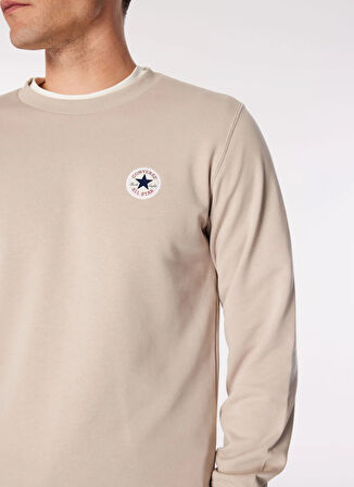 CORE CHUCK PATCH CREW FT PAPYRUS Bej Erkek Yuvarlak Yaka Lastikli Bel Regular Fit Sweatshirt